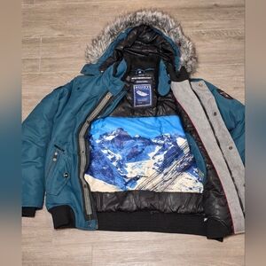 Point Zero Premium Down Bomber Coat Mens Size M Below -20 Green